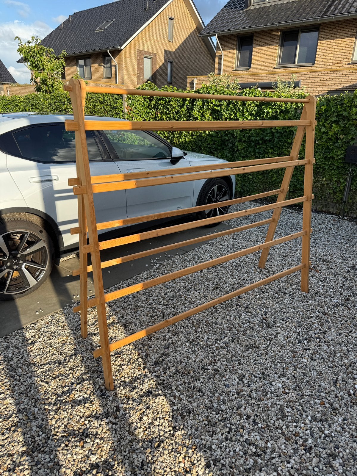 Houten wasrek - blank hout - 210 x 170cm, Ophalen, Gebruikt