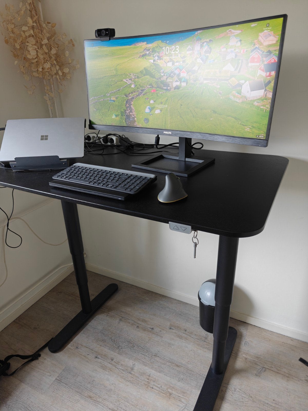 IKEA Bekant Zit-sta bureau 120x80, Huis en Inrichting, Ophalen, Gebruikt, Spaanplaat of MDF, IKEA