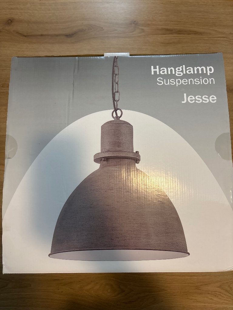 Hanglamp grijs Jesse, Huis en Inrichting, Ophalen, Nieuw, E27 (groot)