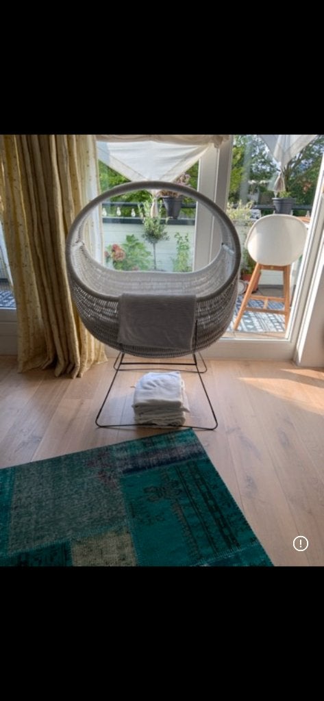 Wieg wit rotan bekleed baby, Ophalen, Zo goed als nieuw, Wieg