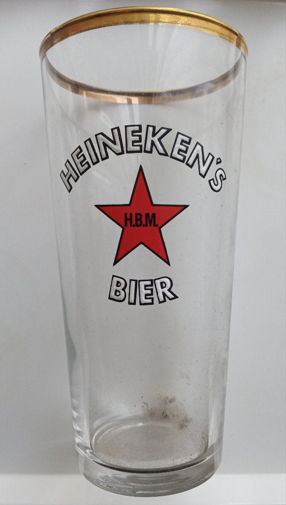 2 oude Heineken Heineken's H.B.M Bierglazen bierglas, Ophalen of Verzenden, Zo goed als nieuw, Glas of Glazen, Heineken