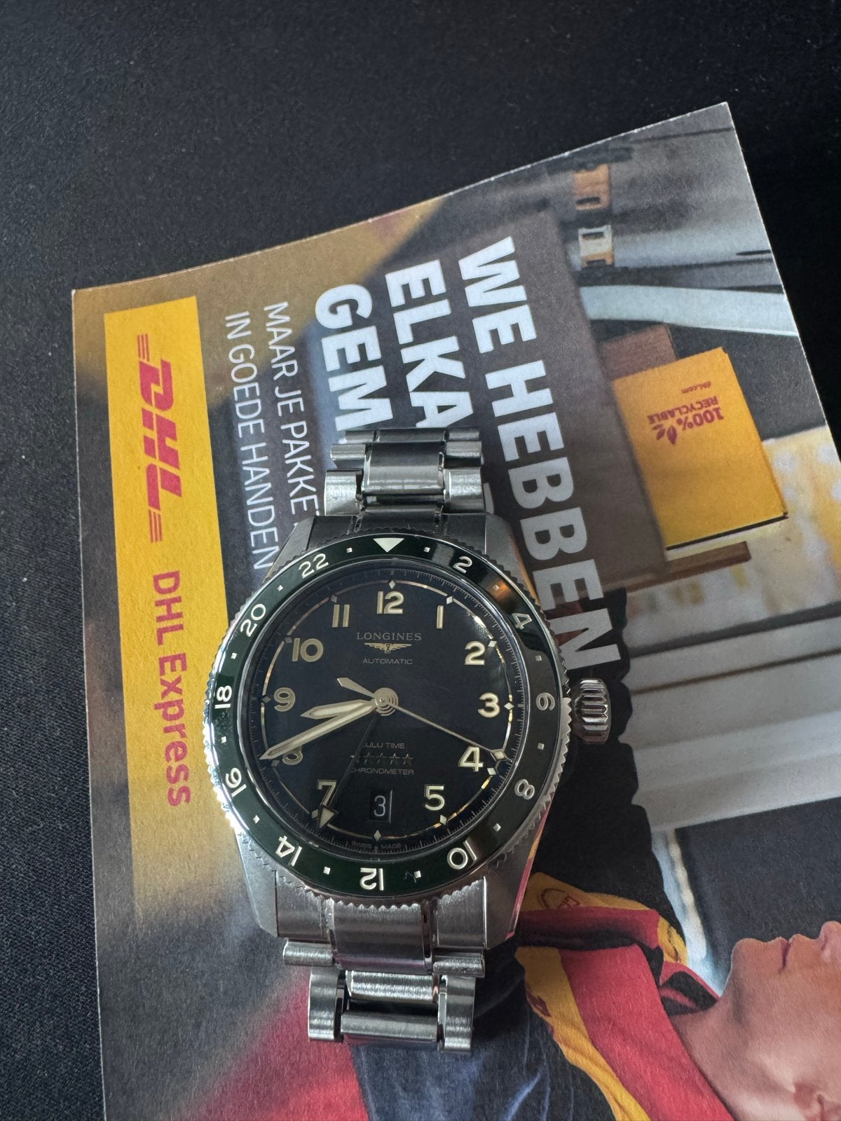 NO BOX-Longines Spirit Zulu Time Horloge - Zo goed als nieuw, Ophalen of Verzenden, Zo goed als nieuw, Staal, Polshorloge