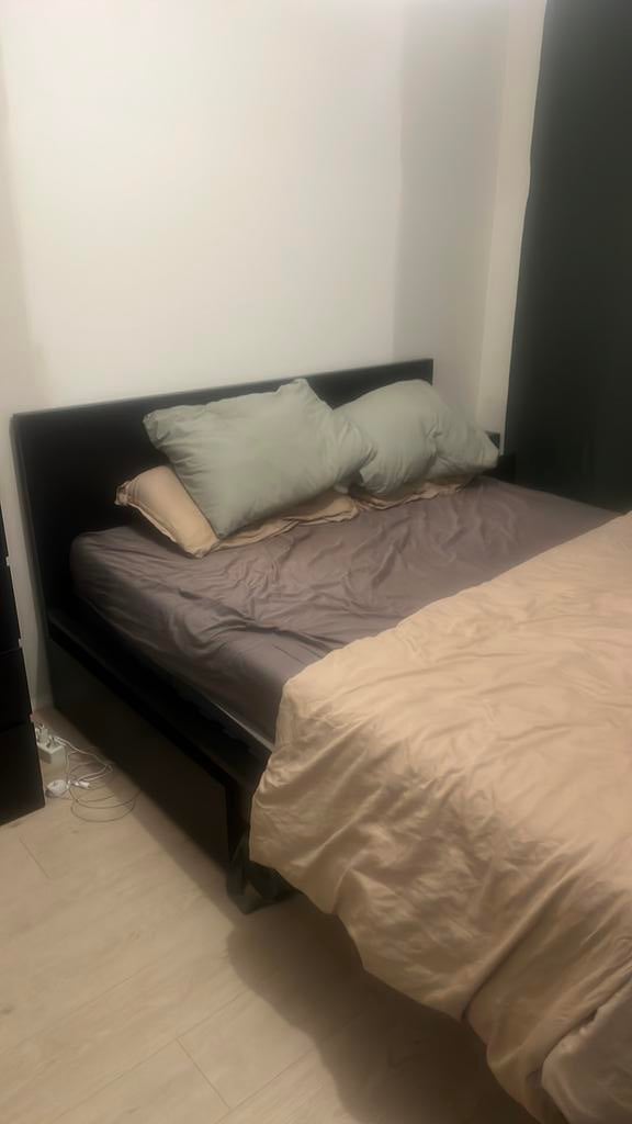 Ikea Malm bed 160x200, Huis en Inrichting, Ophalen, Zwart, Tweepersoons, 160 cm