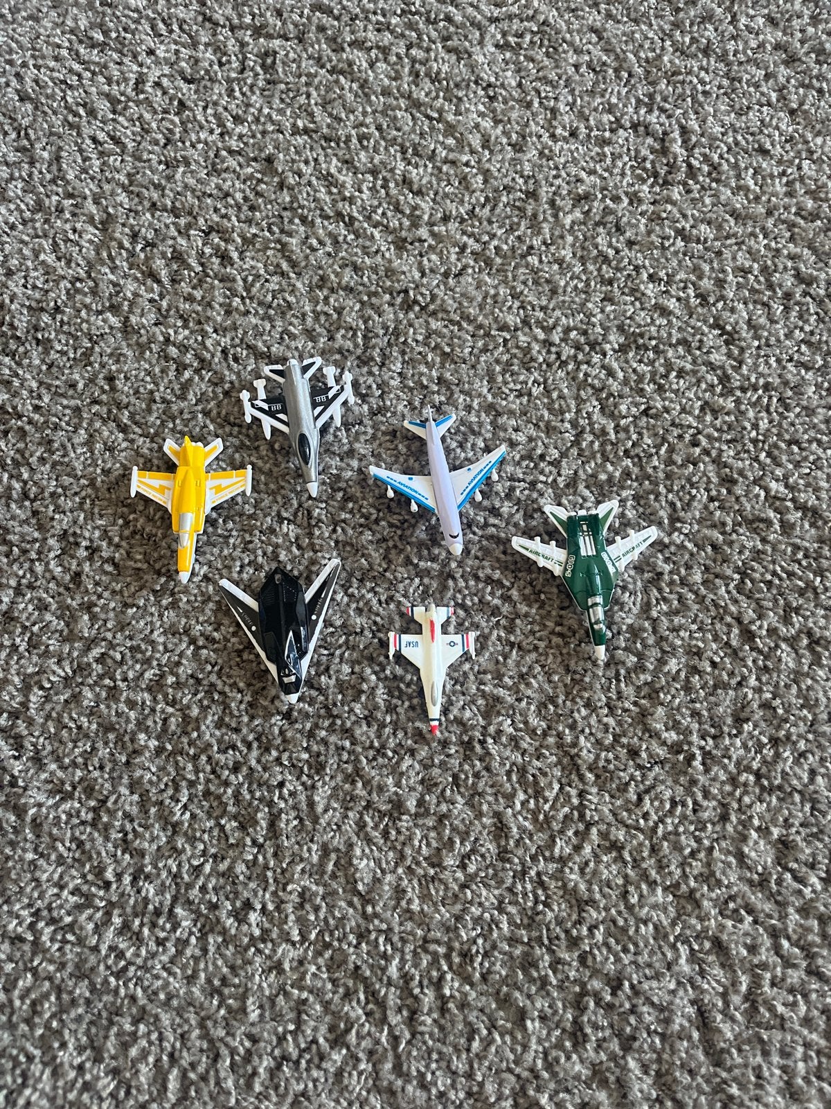 Set van 6 miniatuur speelgoedvliegtuigen, Overige merken, Ophalen of Verzenden, Vliegtuig, Gebruikt