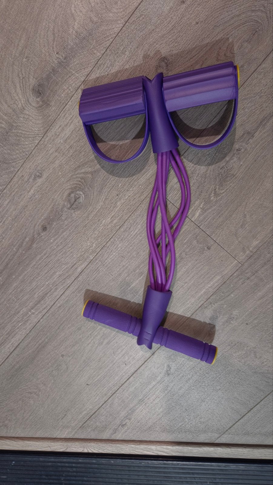 Paarse Weerstandsband met Handvatten, Ophalen, Gebruikt, Benen, Weerstandband