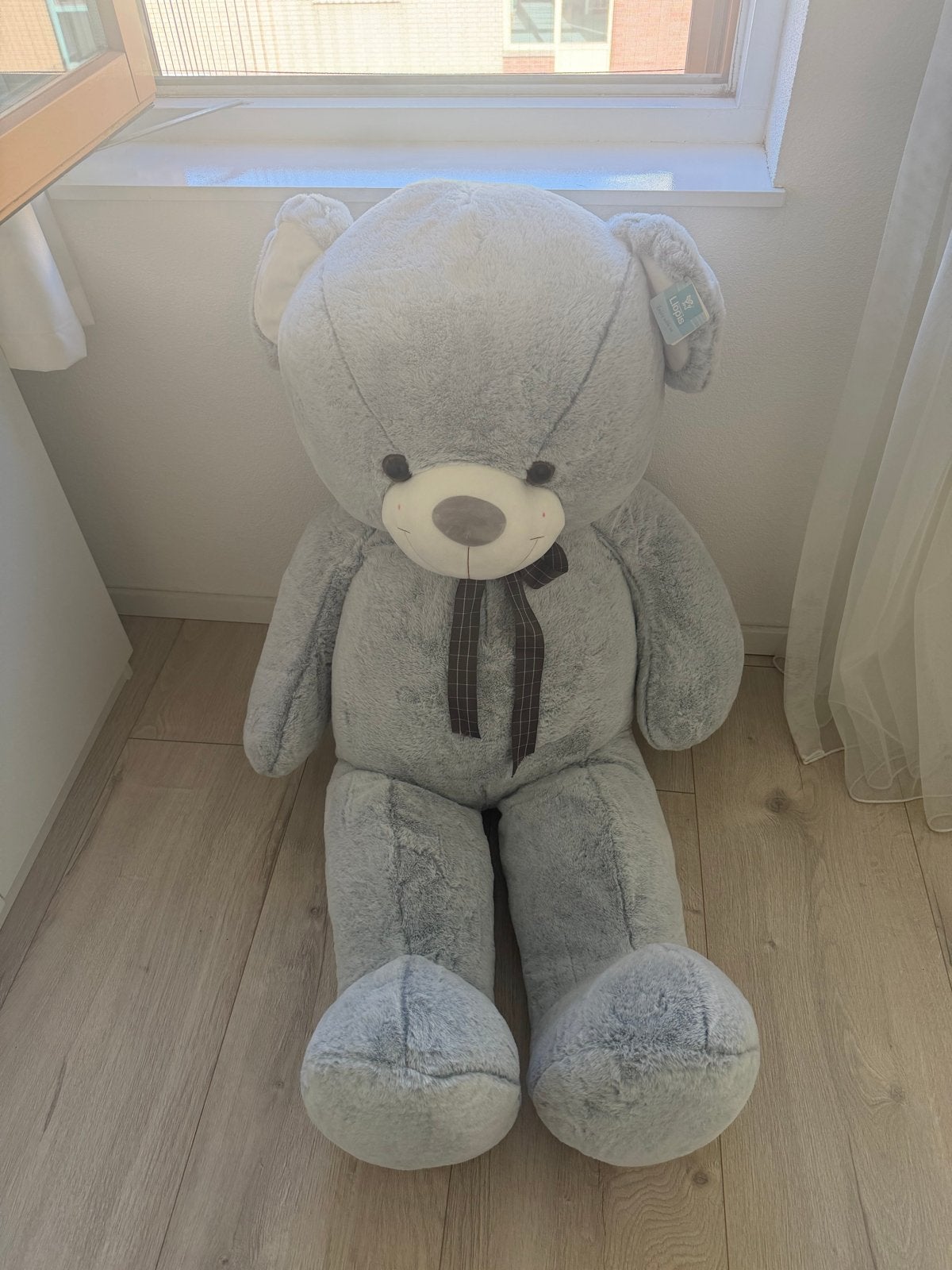 Grote grijze teddybeer - Zo goed als nieuw, Ophalen, Overige merken, Overige karakters, Beer