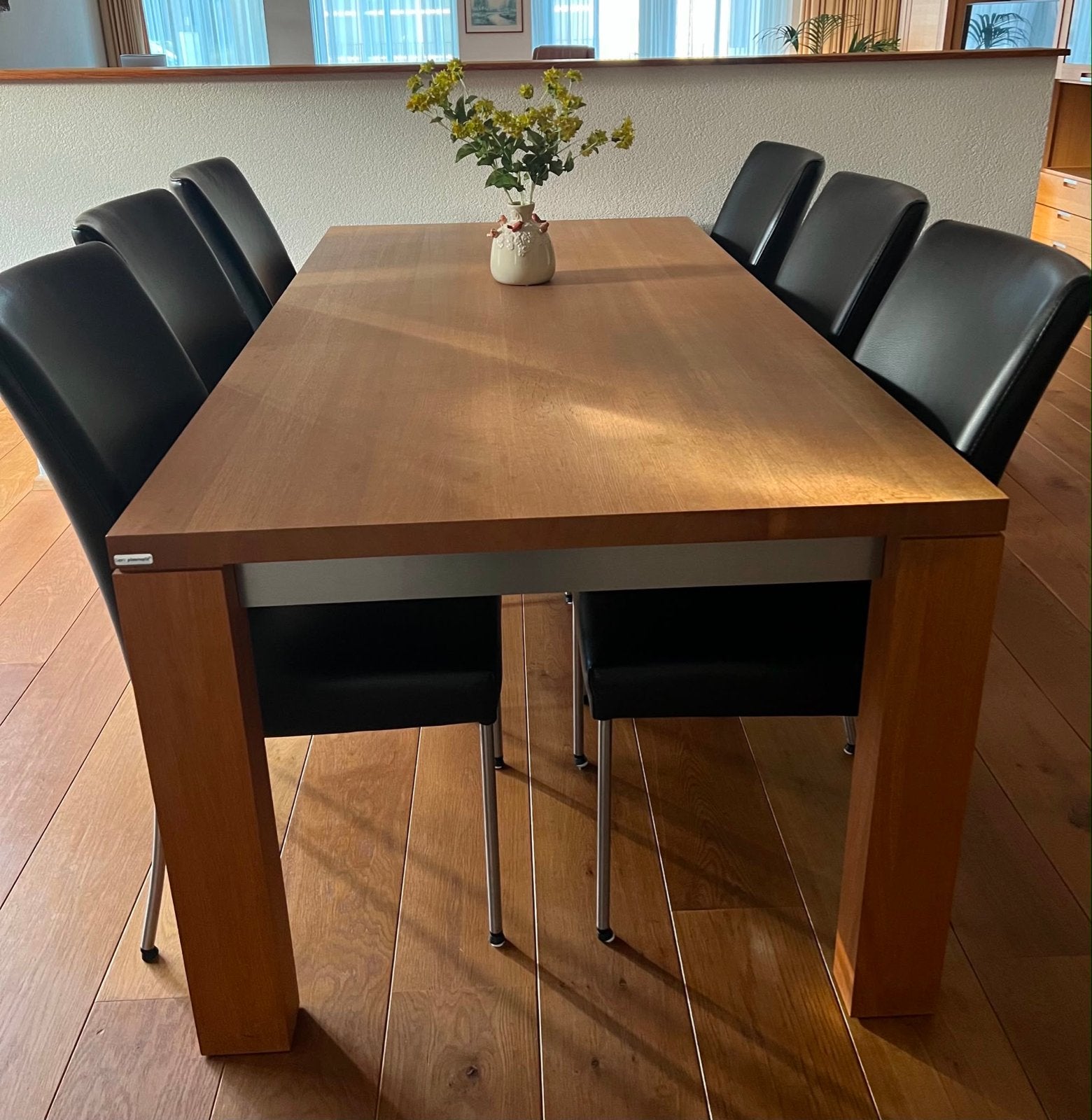 Bert Plantagie eettafel met 6 stoelen, Huis en Inrichting, Tafels | Eettafels, Ophalen, Gebruikt, 100 tot 150 cm, Eikenhout