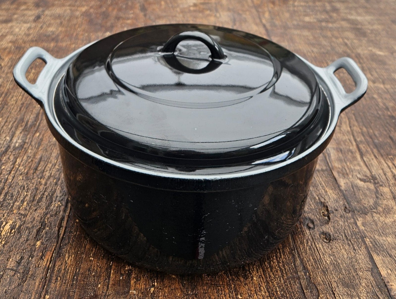 Klassieke Franse Gietijzeren Braadpan / Stoofpan (28 cm), Huis en Inrichting, Ophalen of Verzenden, Gebruikt, Gietijzer