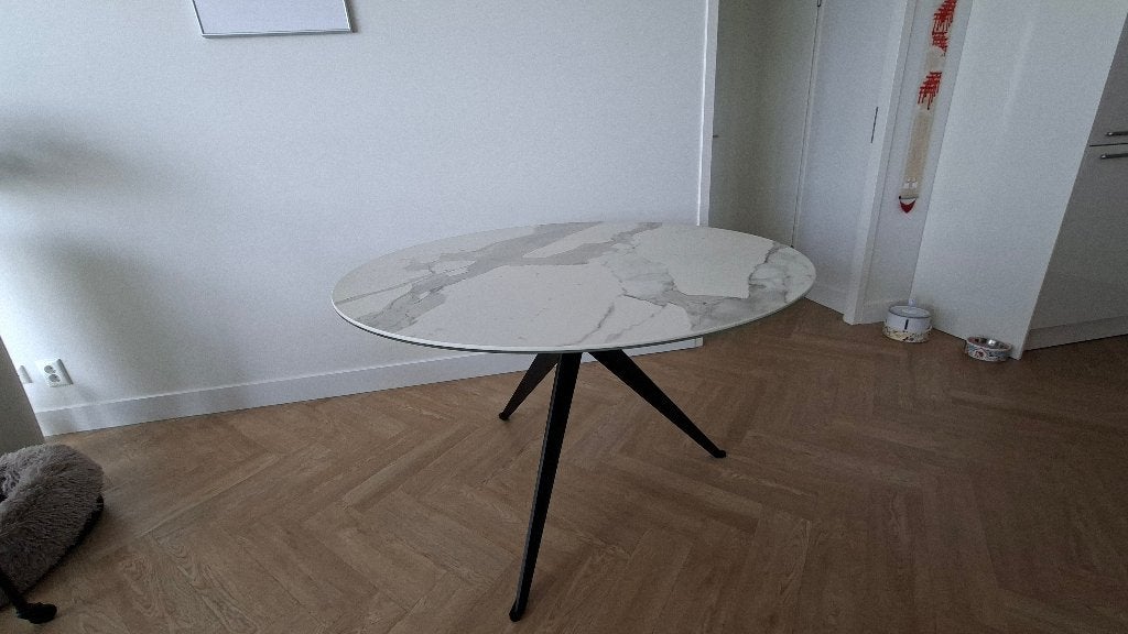 Eetkamertafel marmer, Ophalen, Overige materialen, Gebruikt, Rond