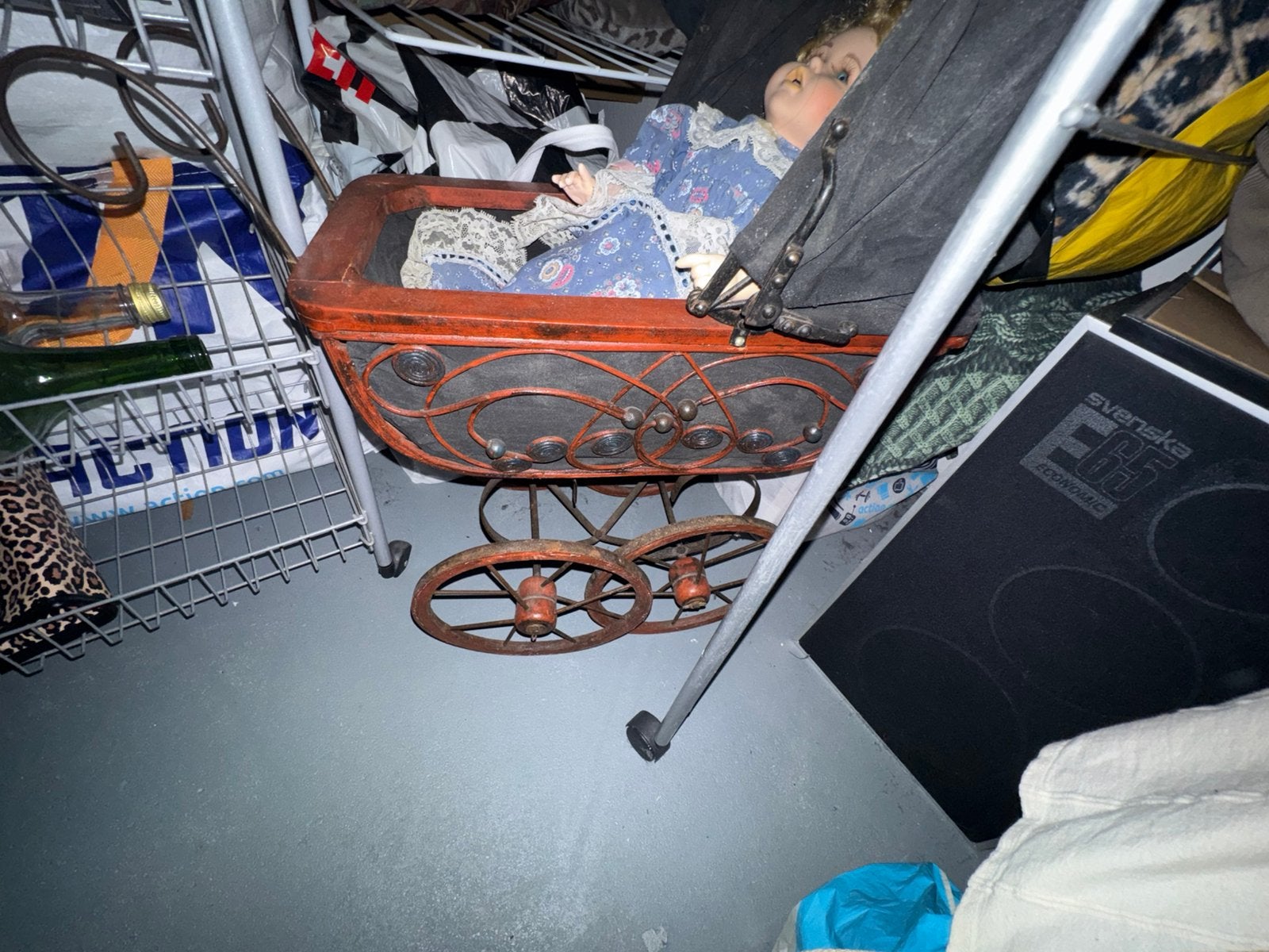 Antieke poppenwagen, Antiek en Kunst, Ophalen of Verzenden