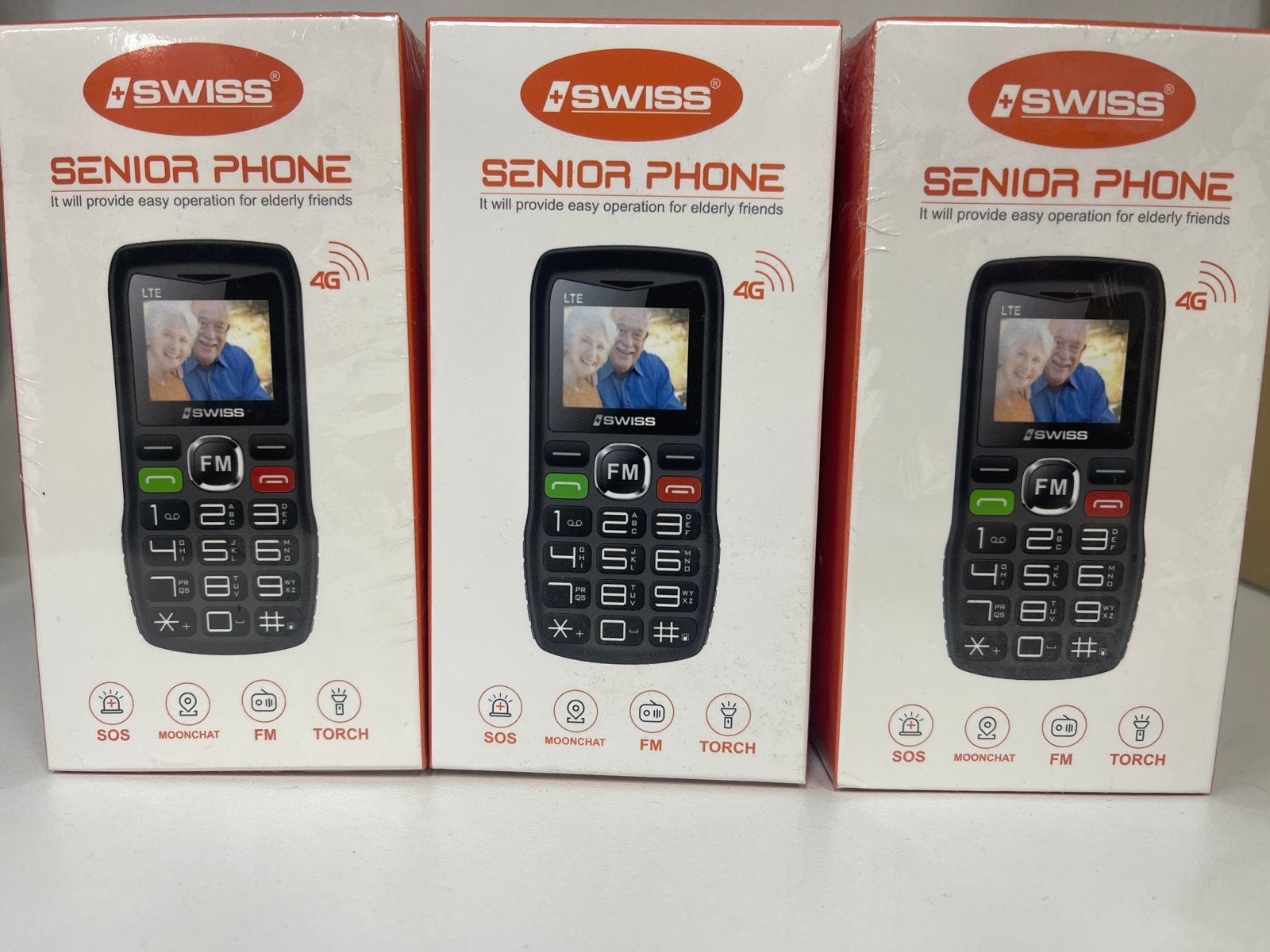 Partij Swiss Senior Phone 4G - Eenvoudige Mobiele Telefoon, Ophalen, Geen camera, Nieuw, Klassiek of Candybar