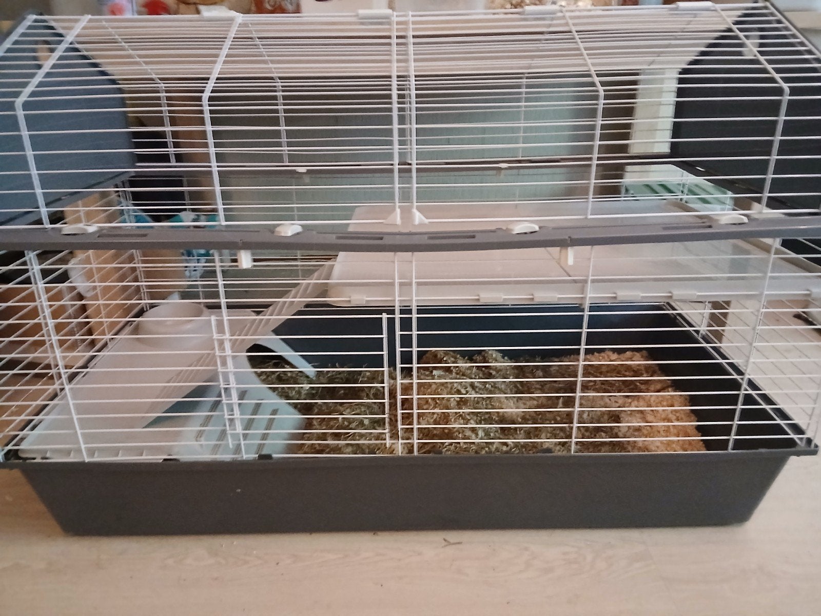groot binnenhok met verdieping, 110 cm of meer, Zo goed als nieuw, Konijn, Hok