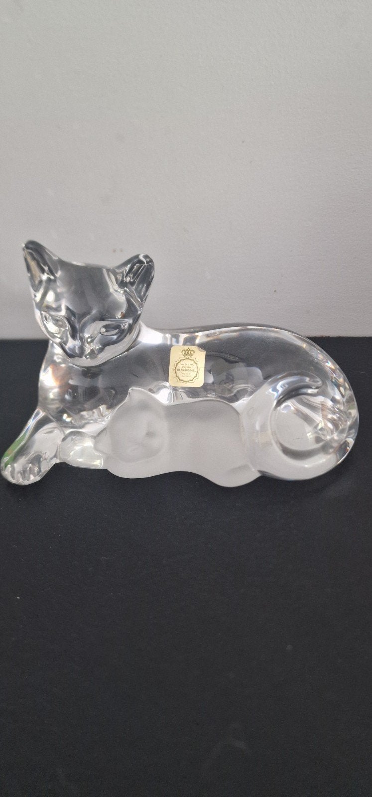 Kristallen Kat Beeldje - Bleikristall - Made in Germany, Antiek en Kunst, Antiek | Glas en Kristal, Ophalen of Verzenden