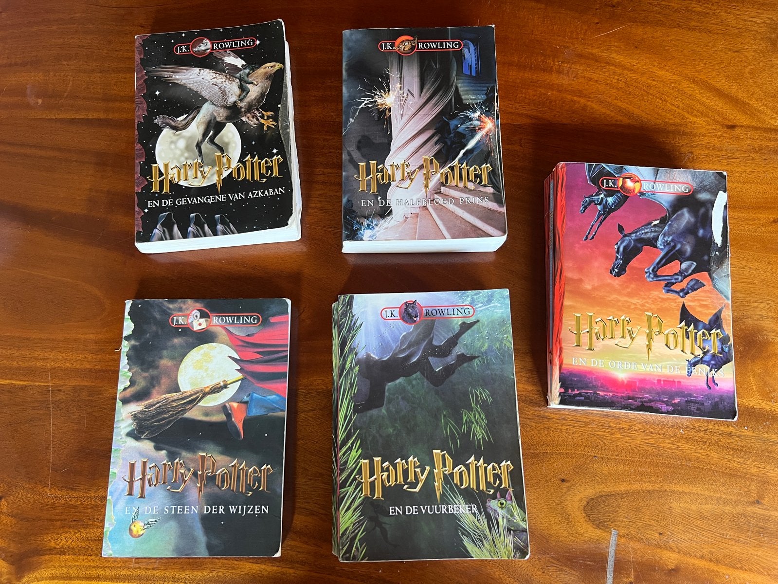 Harry Potter boeken (Nederlands) - Deel 1, 3, 4, 5 en 6, Ophalen of Verzenden, Gelezen