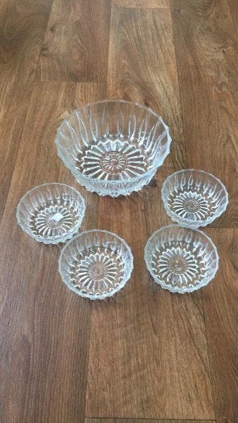 Glazen schalenset doorsnee 20 en 11 cm, Glas of Glazen, Ophalen of Verzenden, Overige stijlen, Glas