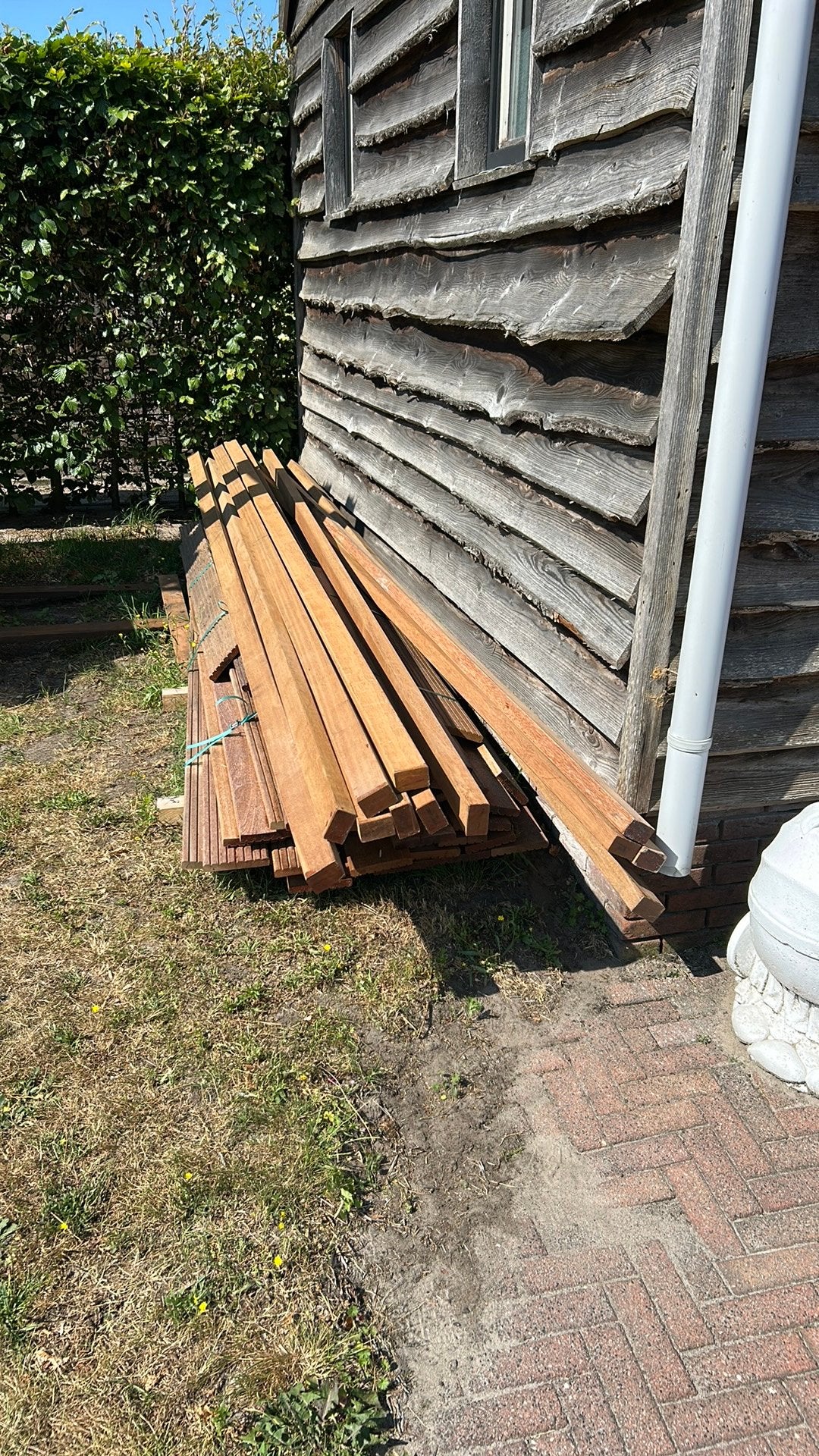 Hardhouten vlonder ongeveer 4x3m, Tuin en Terras, Ophalen, Zo goed als nieuw, Hout
