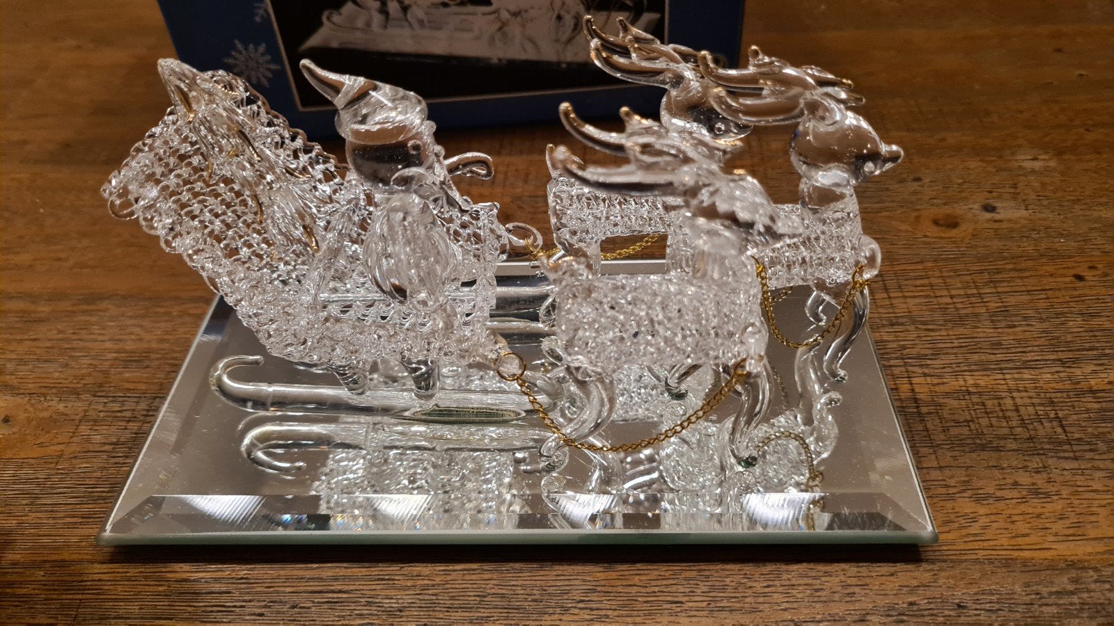 Arreslee met rendieren in glas, Ophalen of Verzenden