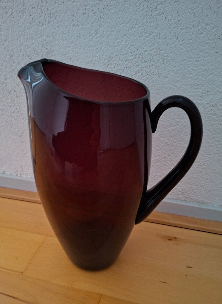 Vaas glas paars strakke vormgeving vintage  23 cm, Ophalen of Verzenden