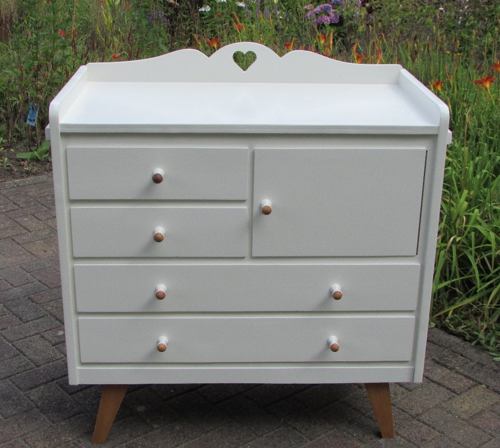 Vintage commode, Ophalen, Gebruikt, 50 tot 70 cm, 100 cm of meer