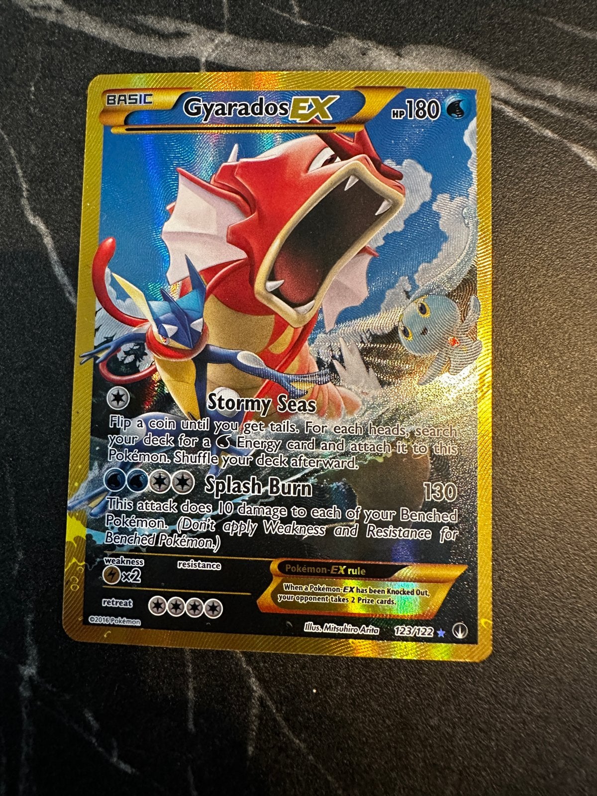[Shiny] Gyarados EX 123/122 [Secret Rare] [Full Art], Ophalen of Verzenden, Zo goed als nieuw, Losse kaart, Foil