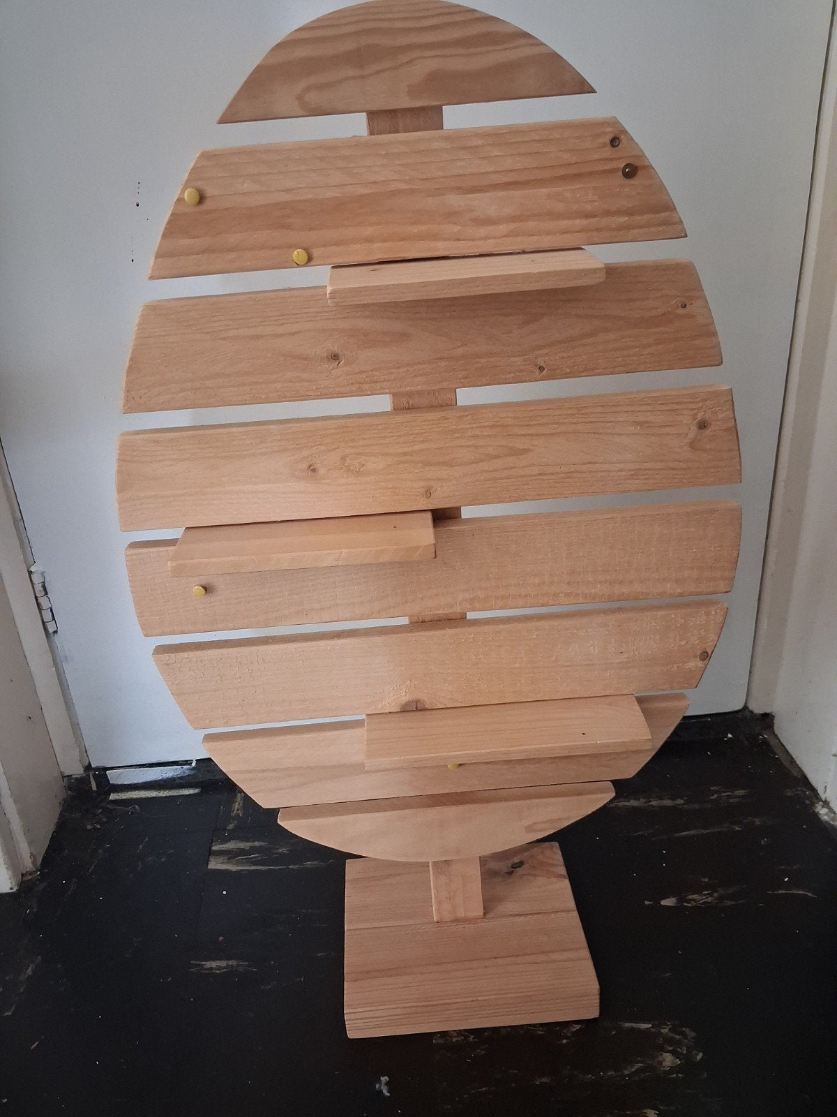 Houten Paasdecoratie standaard - Ei vorm, Hout, Gebruikt, Ophalen of Verzenden, Landelijk