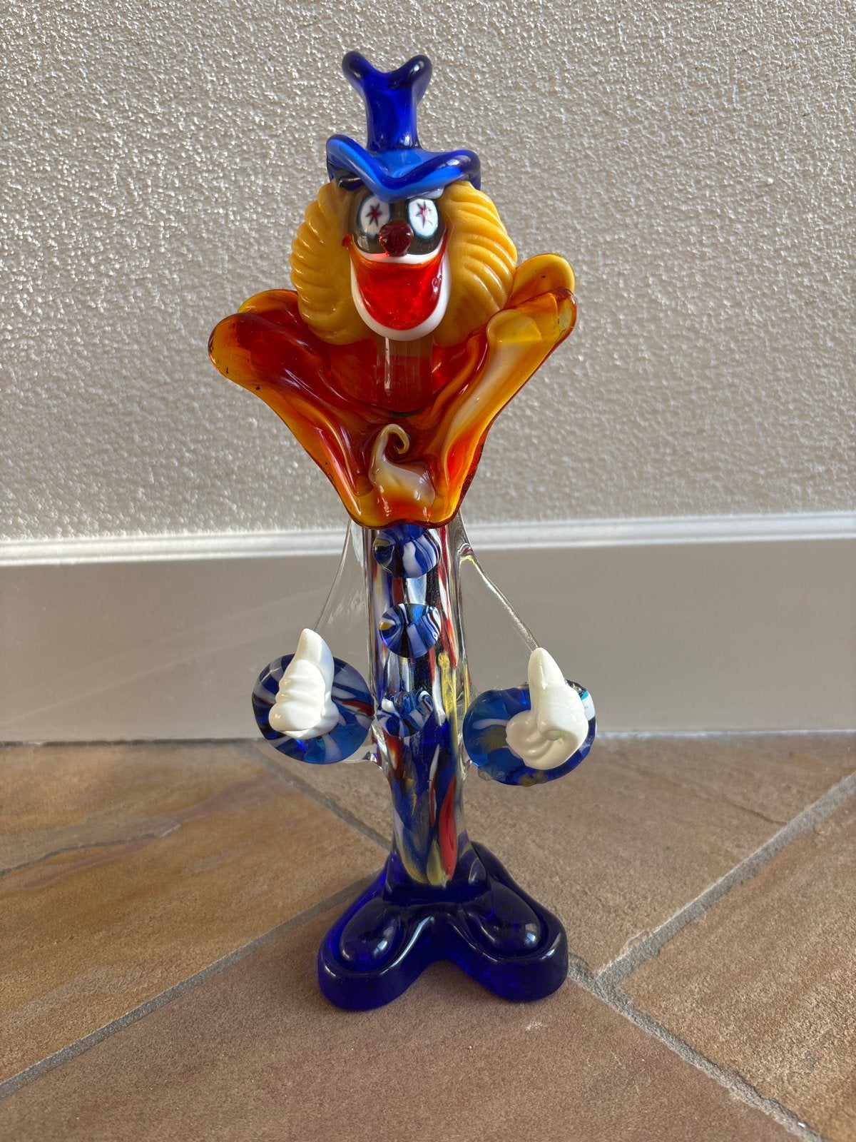 Kleurrijke glazen clown onbeschadigd, Verzenden, Zo goed als nieuw