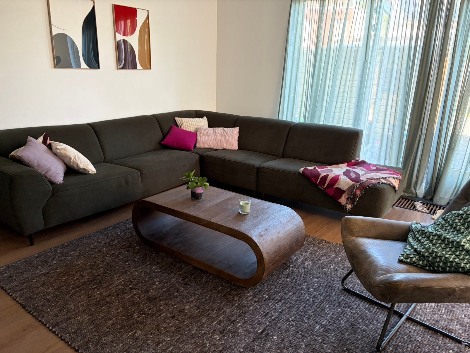 Loods5 Hoekbank Toronto twv €2305,- groen grijs 3.30x 3.20, Ophalen, Zo goed als nieuw, Stof