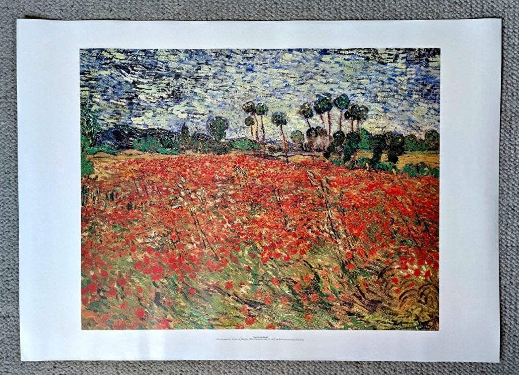 Reproductie Veld met Papavers Vincent van Gogh NIEUWSTAAT, Rechthoekig Liggend, Ophalen of Verzenden, Zo goed als nieuw, A1 t/m A3