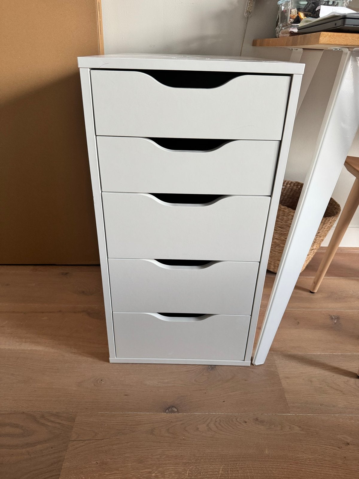 IKEA Alex ladeblok met 5 laden - Wit, Ophalen, Overige materialen, Minder dan 50 cm, 5 laden of meer