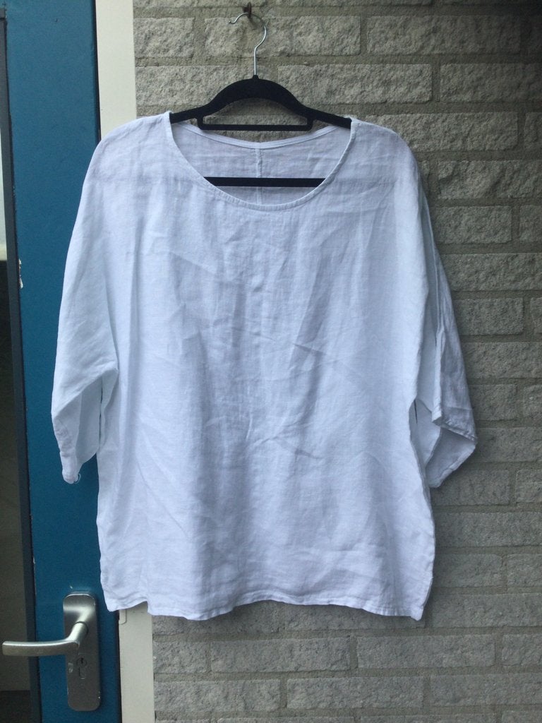 Hele leuke 100% LINNEN WITTE TOP, NIEUW, mt 40-46, Wit, Maat 42/44 (L), Nieuw, Ophalen of Verzenden