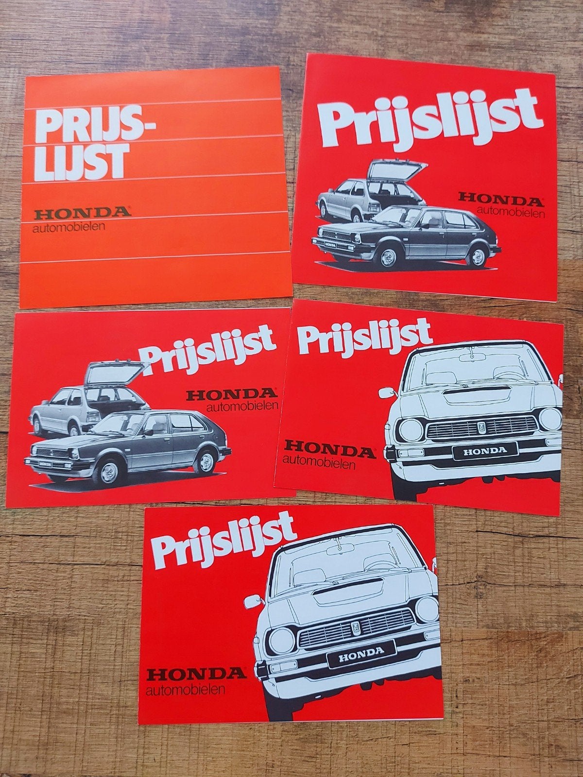 5x Honda prijslijstjes 1979 - 1980 - 1981, Ophalen of Verzenden