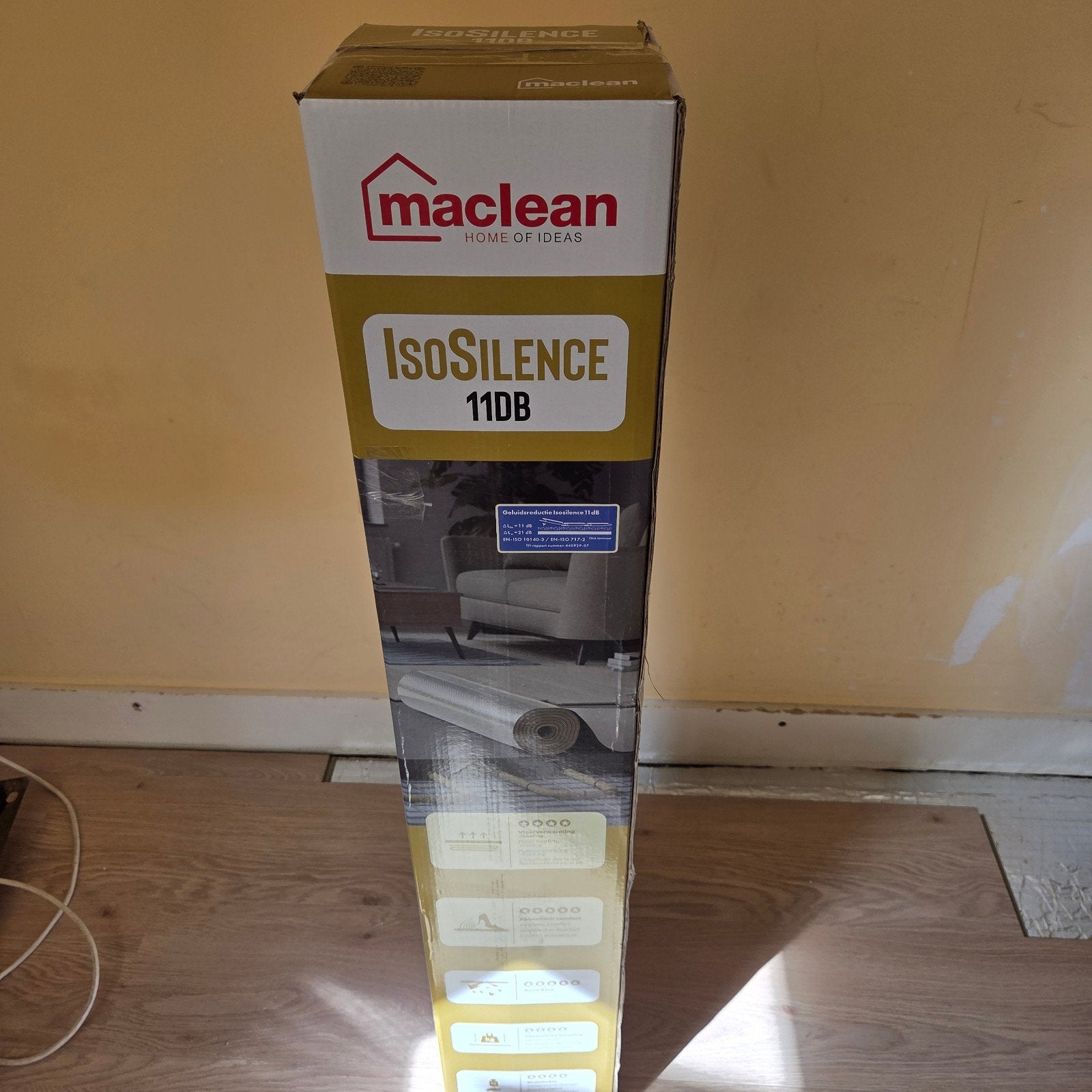 Maclean IsoSilence 11DB ondervloer voor laminaat (6.8m over), Ophalen, Zo goed als nieuw