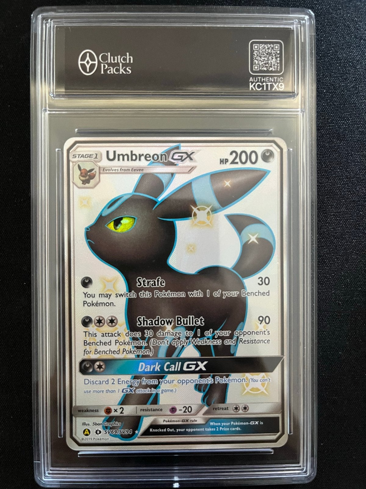 Pokémon Kaart Umbreon GX Shiny SV69/SV94, Hobby en Vrije tijd, Verzamelkaartspellen | Pokémon, Ophalen of Verzenden, Zo goed als nieuw