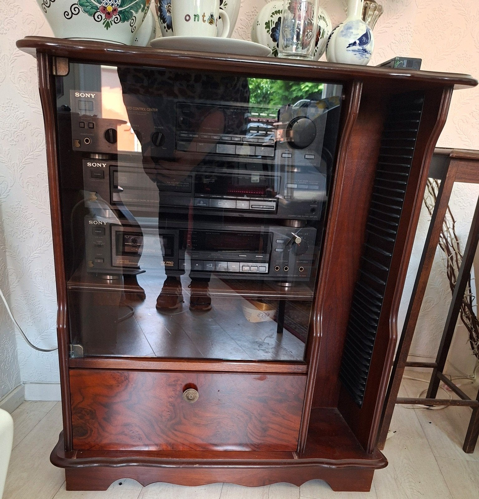 Sony Stereo Set in Houten Kast - Vintage Audio Systeem, Audio, Tv en Foto, Stereo-sets, Ophalen, Gebruikt, Tuner of Radio, Losse componenten