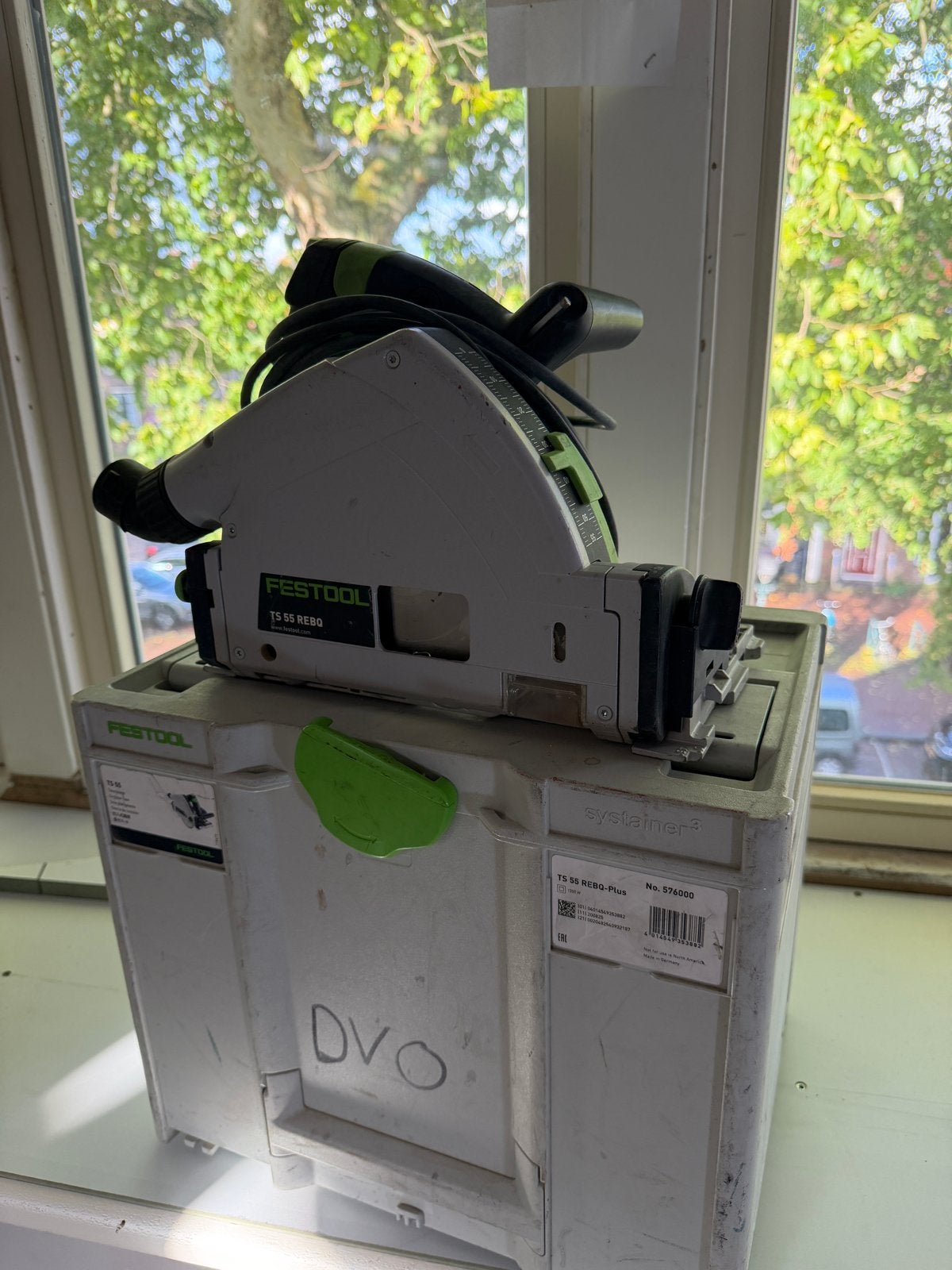 Festool TS 55 REBQ-Plus invalzaag met geleiderail en accesso, Ophalen, Gebruikt, Invalzaag, 30 tot 70 mm