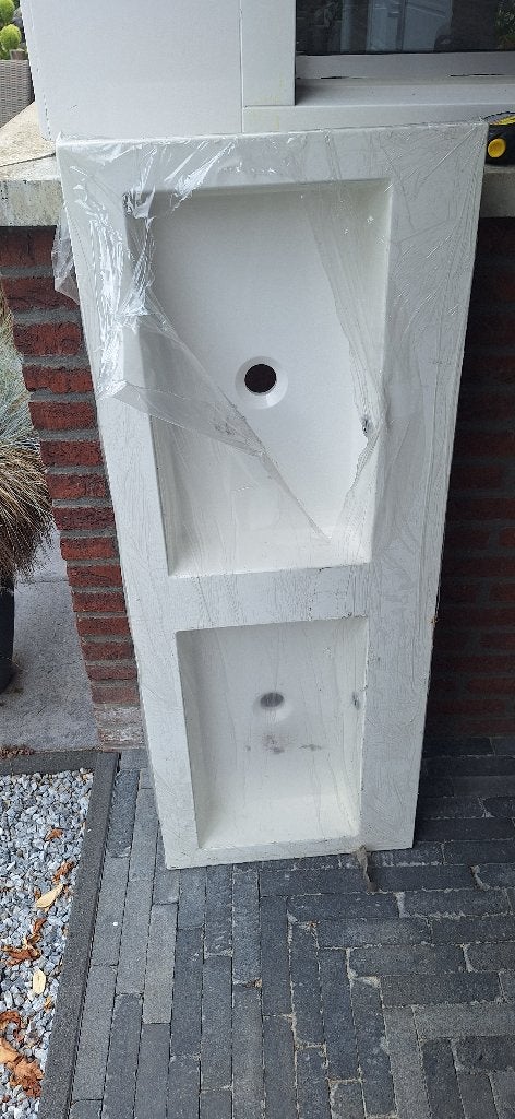 Dubbele wasbak (nieuw), Ophalen, Nieuw, Steen, Wastafel