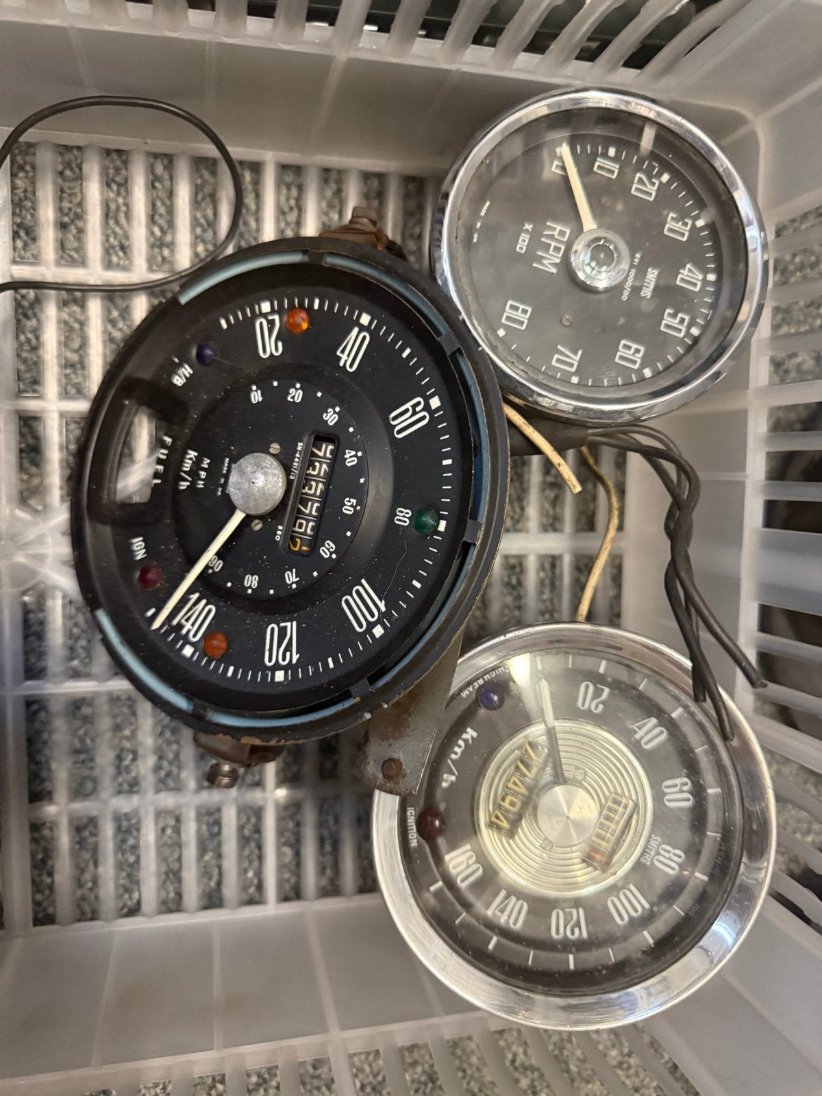 Oude meters voor in auto - Smiths, toerenteller, snelheidsme, Ophalen, Gebruikt