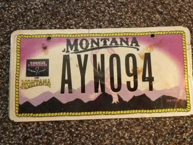 Kentekenplaat licenseplate Montana Tough Enough USA, Verzamelen, Verzenden, Gebruikt, Auto's