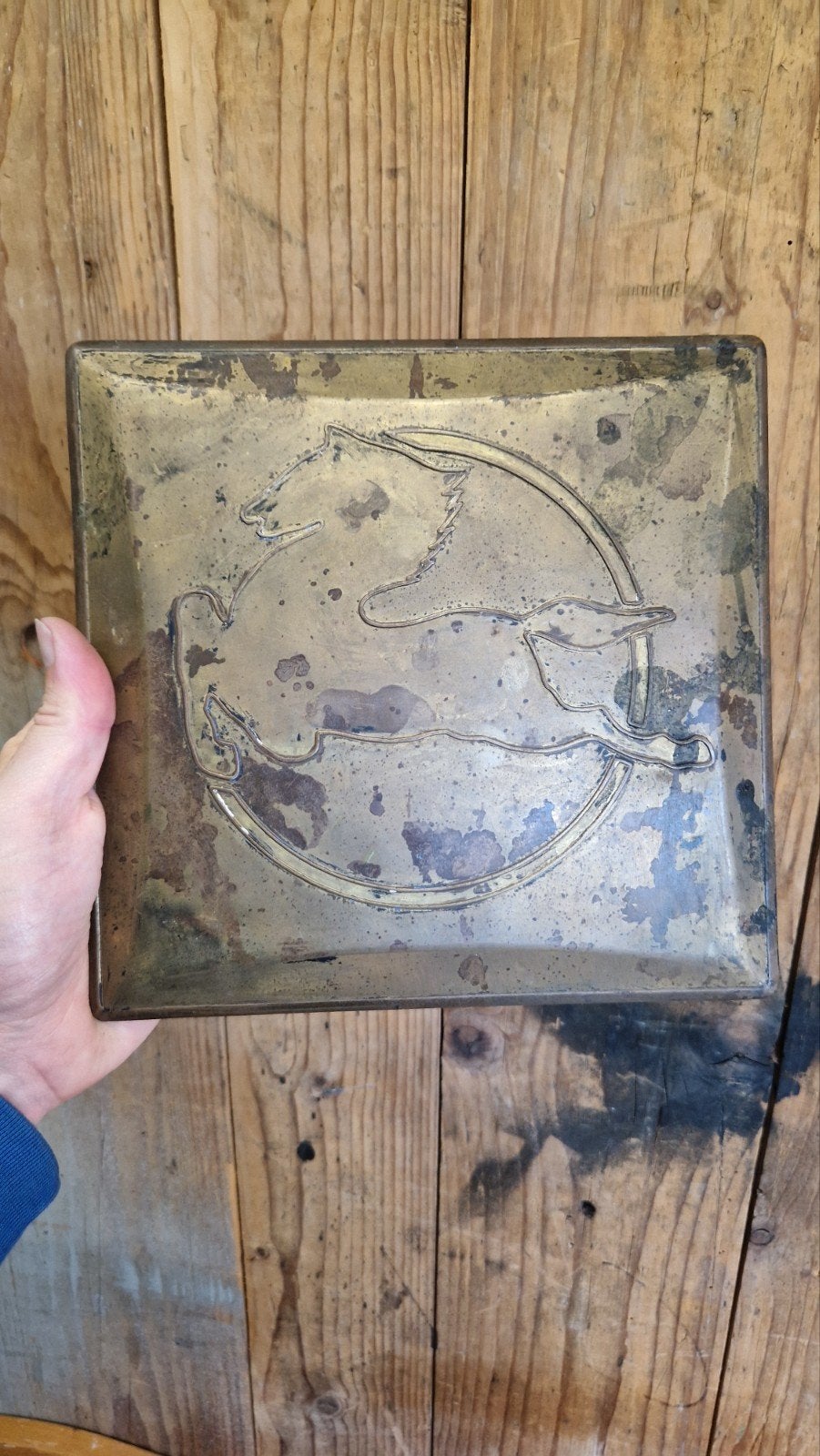 Pegaso vrachtwagen embleem messing groot 22 cm, Verzamelen, Ophalen of Verzenden, Gebruikt, Auto's