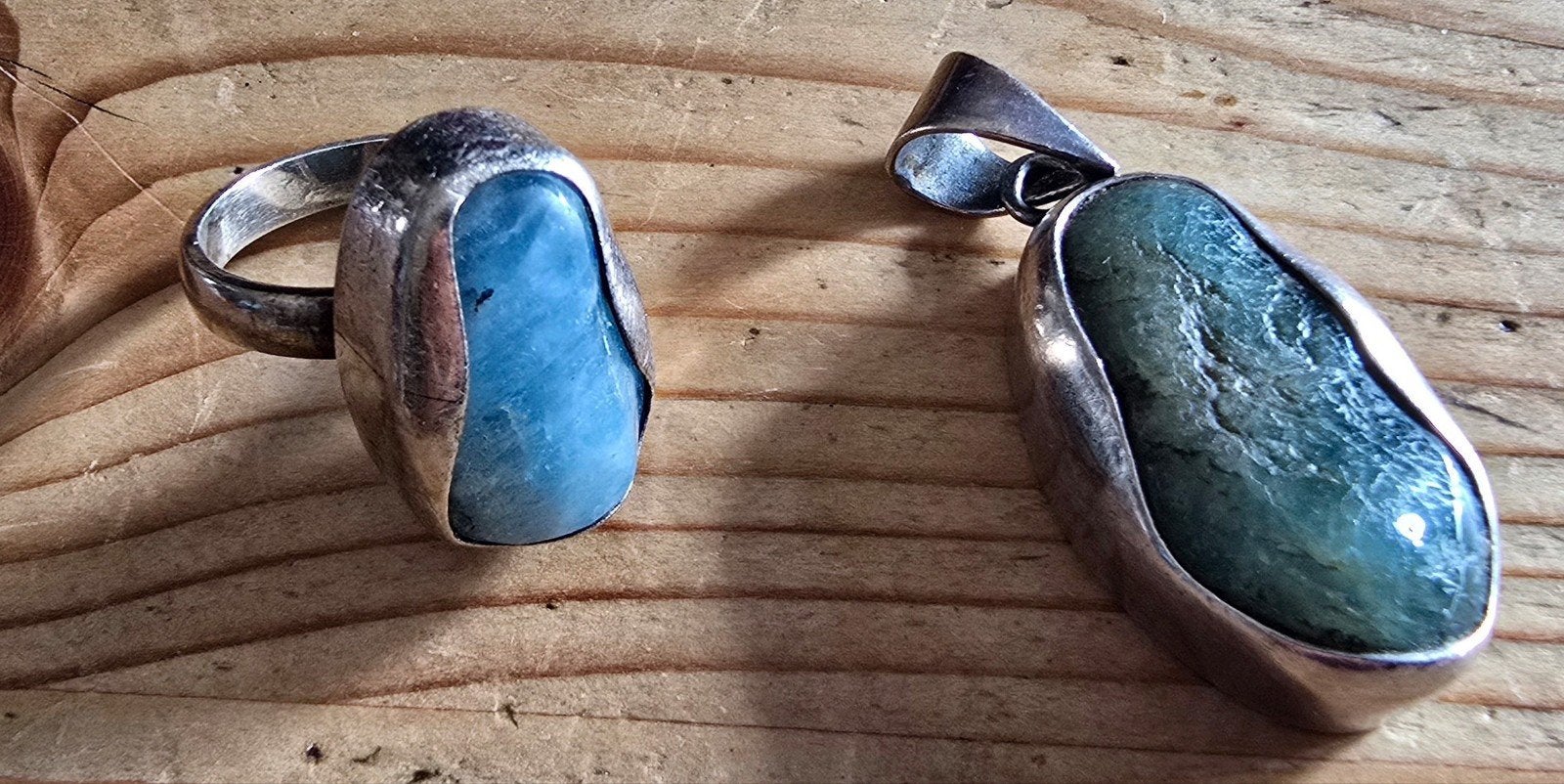 Zilveren brutalistische set ring en hanger, Ophalen of Verzenden, Nieuw