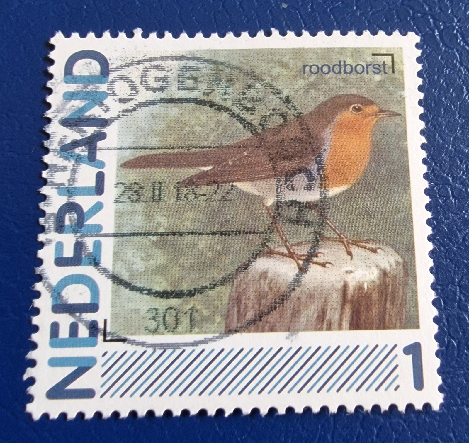 kv1237  postzegel roodborst, gestempeld, Postzegels en Munten, Postzegels | Nederland, Ophalen of Verzenden, Na 1940, Gestempeld