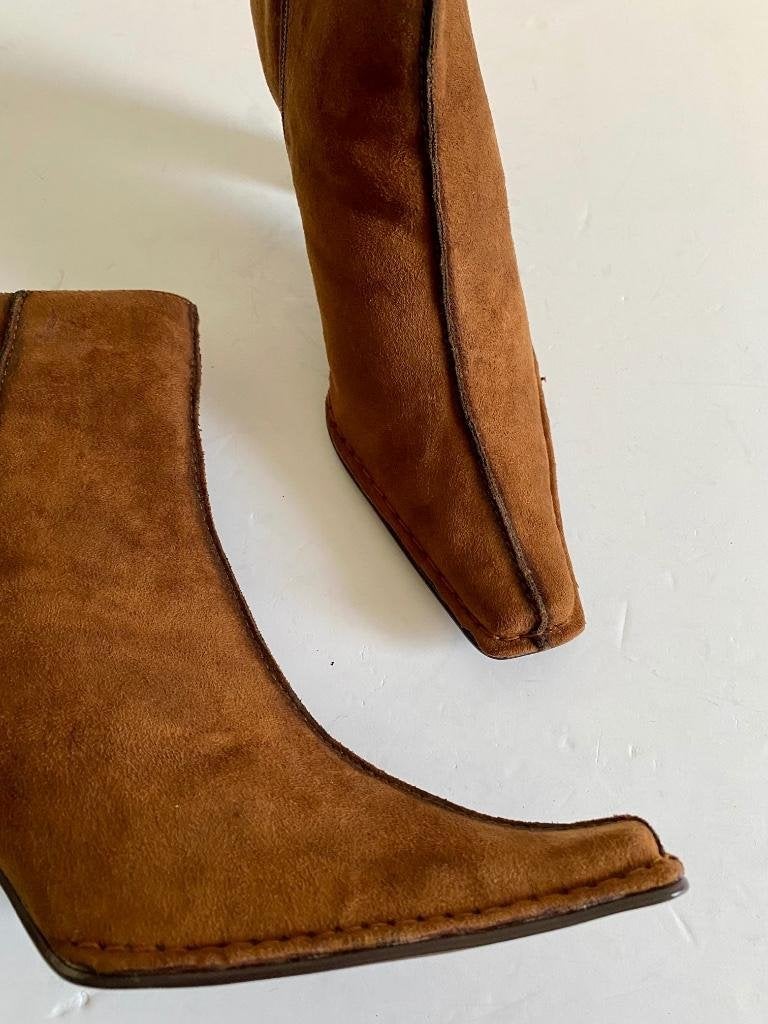 H05 Nieuw maat 37 lage laarzen hak cowboy-laarsjes bruin, Nieuw, Ophalen of Verzenden, ATG, Bruin