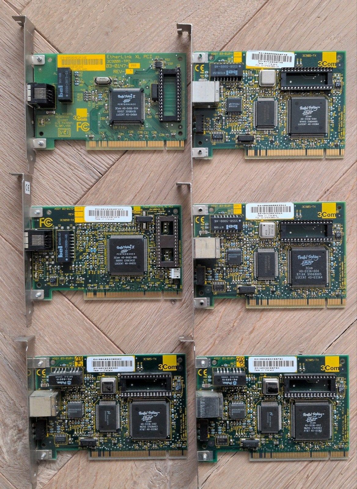 3Com Netwerkkaarten: 1x EtherLink XL, 5x Fast EtherLink XL, Ophalen of Verzenden, Gebruikt, Intern, 3Com
