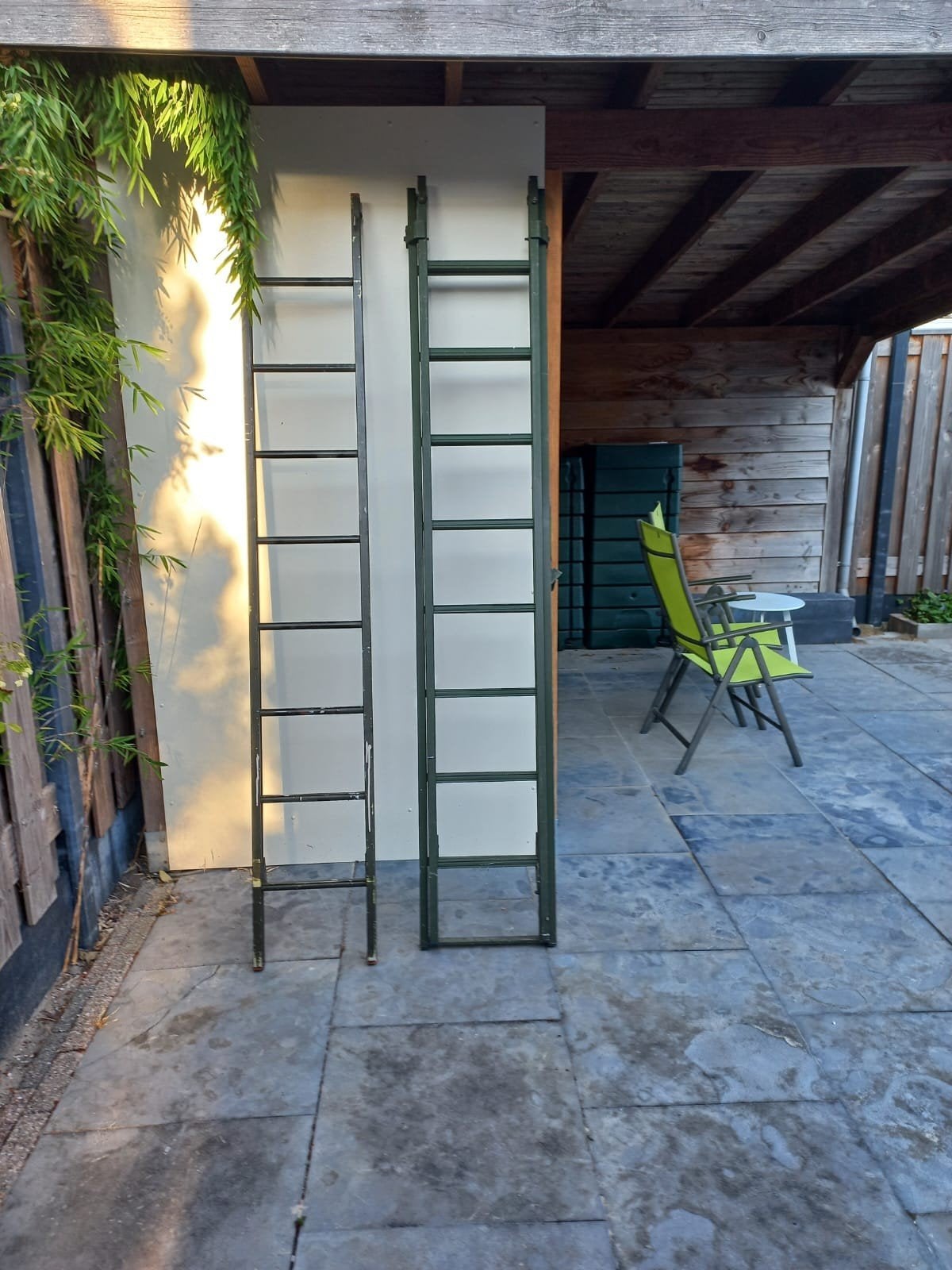 3-delige leger-ladder. kleur groen., Ophalen of Verzenden, Zo goed als nieuw, Ladder, Opvouwbaar of Inschuifbaar