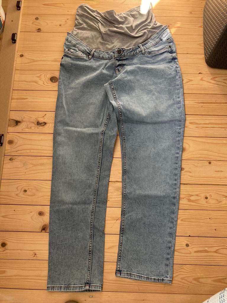 Zwangerschapsbroek spijker, Blauw, Maat 42/44 (L), Ophalen of Verzenden, Zo goed als nieuw