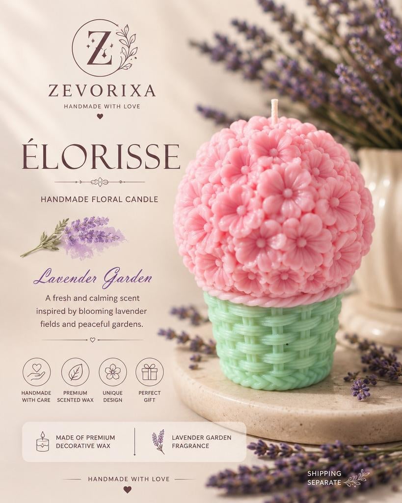 Élorisse – Handgemaakte Geurkaars van Soy Wax, Ophalen of Verzenden