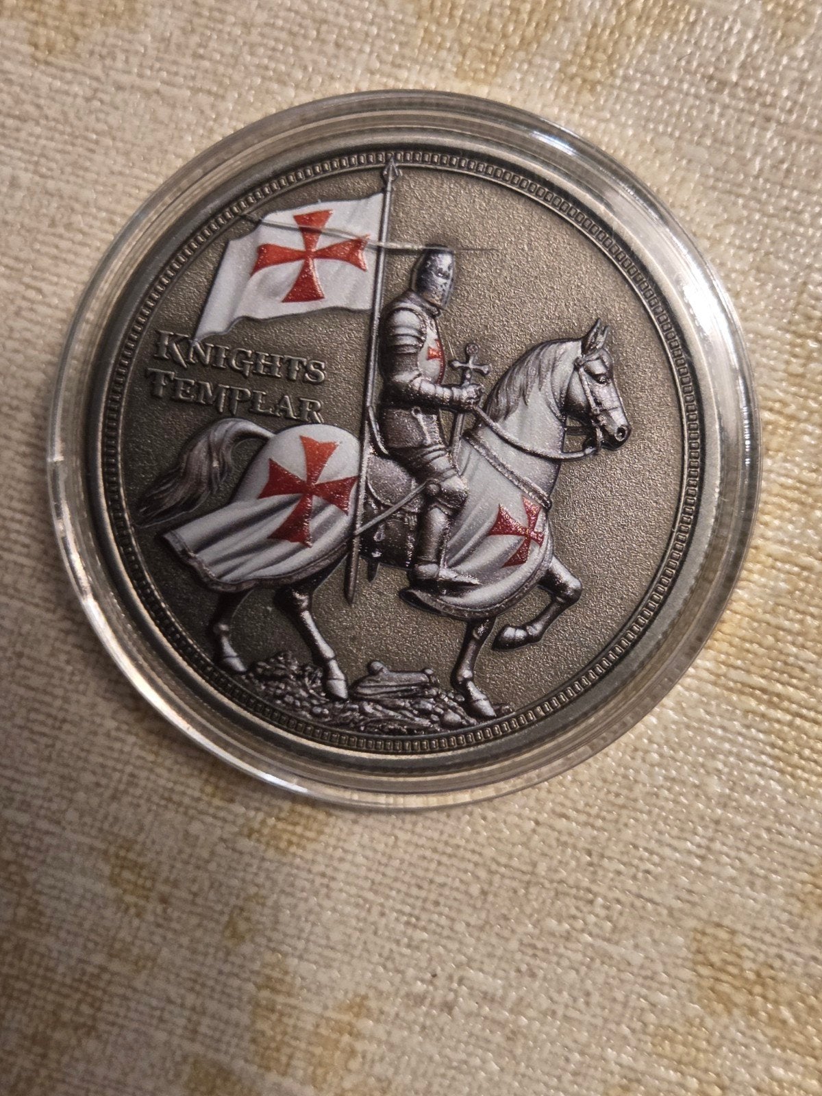 Knights Templar Herdenkingsmunt - Zilverkleurig, Ophalen of Verzenden, Nieuw