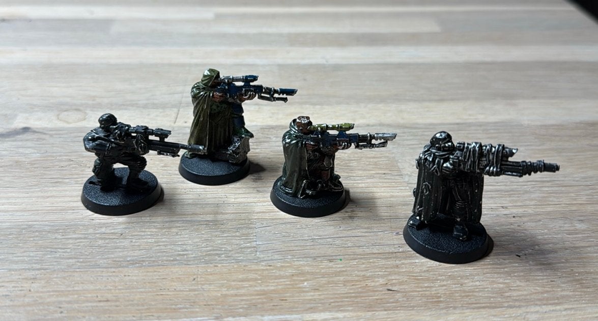 Warhammer 40k Imperial Guard 4x Snipers (metal), Ophalen of Verzenden, Zo goed als nieuw, Warhammer 40000
