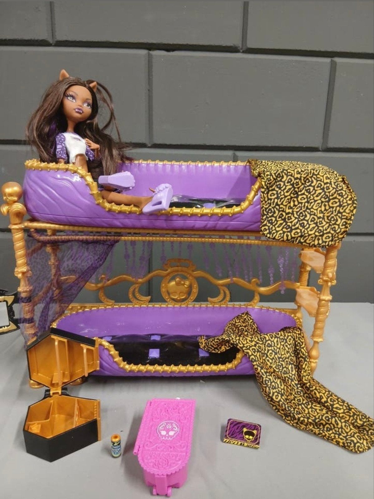 Monster High Clawdeen Wolf Slaapkamer Set met Pop, Ophalen of Verzenden