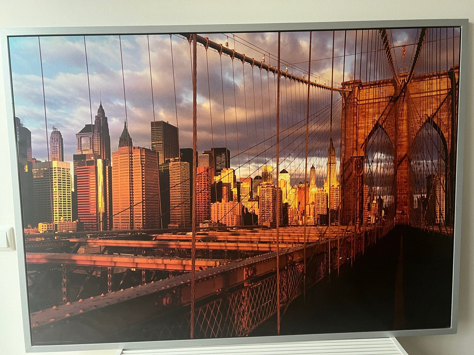 IKEA VILSHULT Brooklyn Bridge New York Canvas 140x100 cm, Ophalen, Gebruikt, Print, 100 tot 125 cm